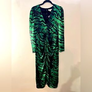 Topshop green and black animal print dress. Size 12.